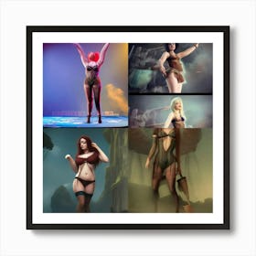 Welch Woman In Underwear Art Print