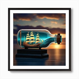 Ship In A Bottle 4 Art Print