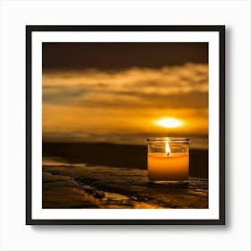 Candle At Sunset Art Print