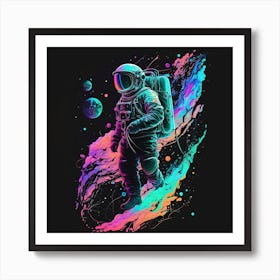 Astronaut In Space Art Print