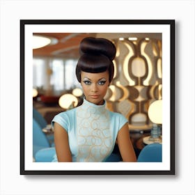 Blue Retro Mod 1960's Airport Lounge Series: #2 Art Print