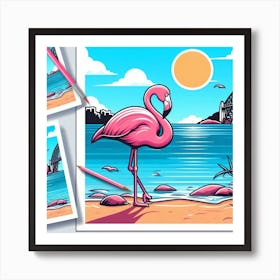 Pink Flamingo Art Print