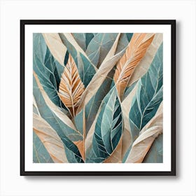 Firefly Beautiful Modern Detailed Botanical Rustic Wood Background Of Sage Herb And Indian Feathers (4) Art Print