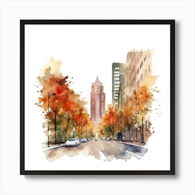 Watercolor Cityscape 1 Art Print