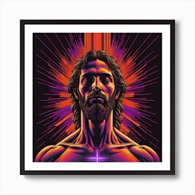 Crucified Jesus 1, Realism. Generated with AI, Art Style_V4 Creative, CFG Scale_9.0, Step Scale_50. Art Print