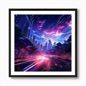 Cityscape Wallpaper Art Print