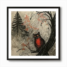 Cat In A Tree Art Print