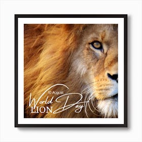 Brown 10 August World Lion Day Awareness Animal Feline Instagram Post 20231226 133129 0000 Art Print