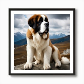 St Bernard Dog 29 Art Print