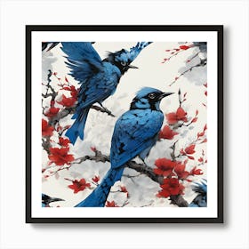 Blue Birds Art Print