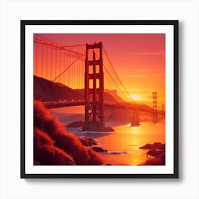 Golden Gate Bridge Sunset Art Print