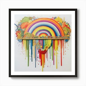 Rainbow Dripping Art Print