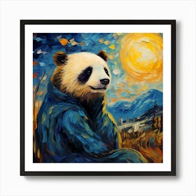 Van Panda, Vincent Van Gogh Inspired Art Print