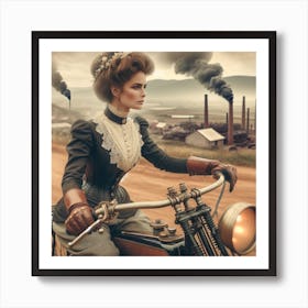 Victorian Biker Chick 3/4 Art Print