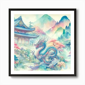 pastel dragon Art Print