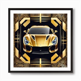 Gold Sports Car 5 Art Print