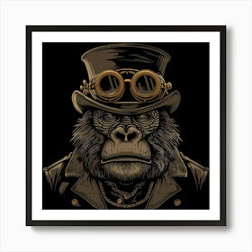 Steampunk Gorilla 1 Art Print