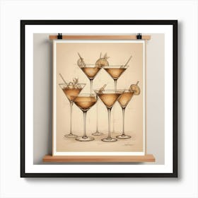 Martini Glasses 1 Art Print