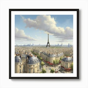 Paris Cityscape art print Art Print