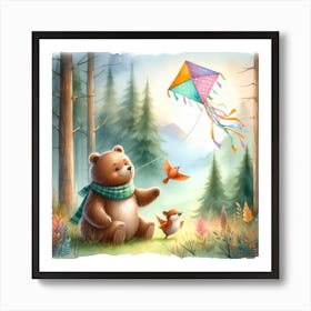 A bear in a forest 3 Art Print