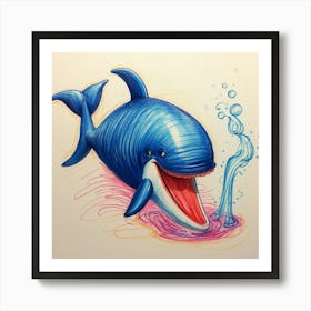 Whale Drawing 1 Art Print