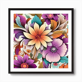 Floral Wallpaper 3 Art Print