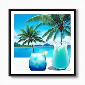 Tropical Drinks Art Print