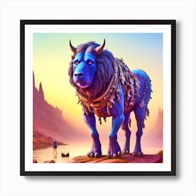 Blue Bull Art Print