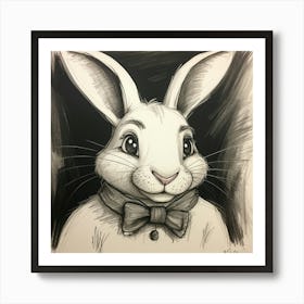 Rabbit With Bow Tie Art Print