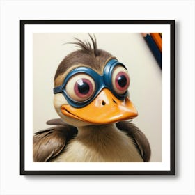 Duck With Goggles 1 Art Print