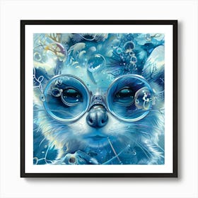 Cat With Glasses Art Print