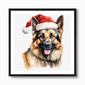 Christmas German Shepherd Dog 1 Art Print