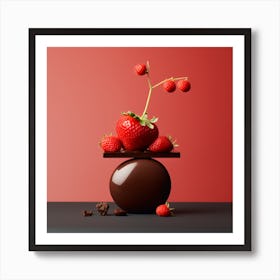 Artjuicebycsaba Chocolate Covered Strawbery Meets Japanese Zen 12 Art Print