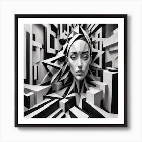 Abstract Portrait Of A Woman 1 Art Print