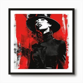 Woman In A Hat 25 Art Print