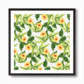 Tropical Yellow Floral Art Print