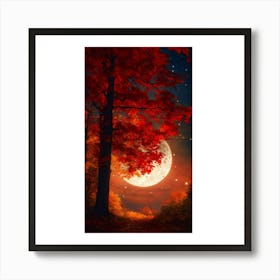 Full Moon In The Forest 2 Art Print