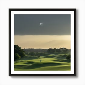 Golfer On A Golf Course Art Print