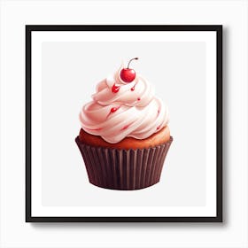 Cupcake With Cherry 16 Art Print