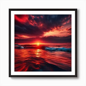 Sunset Over The Ocean 206 Art Print