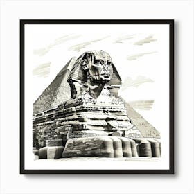 A Sphinx In Giza Hand Drawn Sketch Illustration 1719991311 3 Art Print