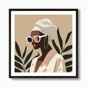 African Woman In Sunglasses 2 Art Print