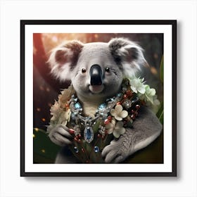 Bejewelled Koala bear, not just cute and cuddly, she has a great sense of style too! Art Print