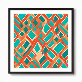 Abstract Pattern Art Inspired By The Dynamic Spirit Of Miami's Streets, Miami murals abstract art, 114 Art Print