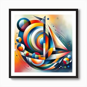 Geometric Art Sailboat 2 Art Print