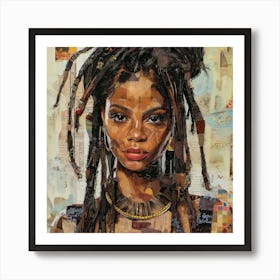 African Woman With Dreadlocks #07 Art Print