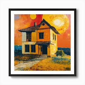 A Painting Of House Of The Sun In A Mixed Style Of (4) Art Print