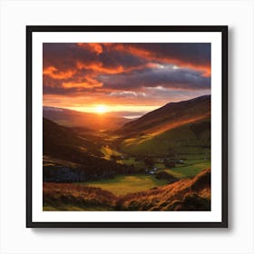 Sunset Over The Valley Art Print