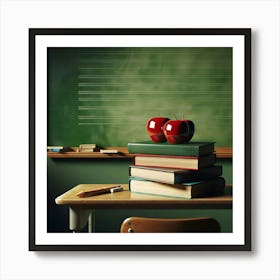 Apples On A Desk Art Print