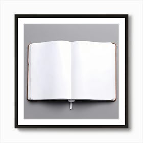 Mock Up Blank Pages Open Book Spread Unmarked Writable Notebook Journal White Clean Min (4) Art Print